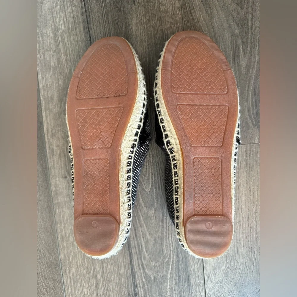 Tory Burch Lonnie espadrilles Flats Black tan Size 7
